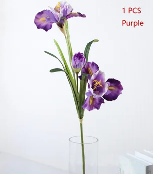 1 KS 90 cm 3 Kvet hlavy Umelé Iris Kvet Gladdon Domov Svadobný Stôl Miestnosti Dekorácie Darček F604