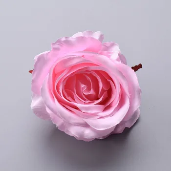 4PCS Hodváb Kvitnúce Ružové Biele Ruže Umelý Kvet Hlava Pre Svadobné Dekorácie DIY Veniec Darček Scrapbooking Veľké Plavidlá Kvet