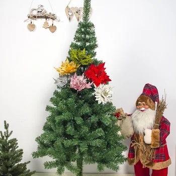 Vianočné Ozdoby Veľké Lesk Umelé Javorový List Kvet Usporiadanie Vianočný Strom Ornament Svadobné Xmas Party Decor