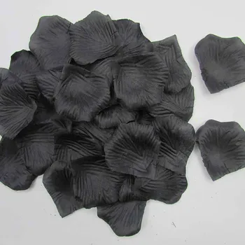 1000pcs (100ks*10 balení) Čiernej Umelej Tkaniny Dekoratívne ružových Lístkov