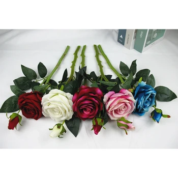 1pc Romantické Ruže Umelý Kvet DIY Červené Biele, ružové a Hodváb Falošné Kvet pre Strán Domov Svadobné Dekorácie Valentína