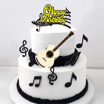 8psc noty Svadobné Cupcake Vňaťou Tému Hudobné Happy Birthday Cake Vňaťou pre Deti Narodeninovú Tortu Dekorácie Baby Sprcha
