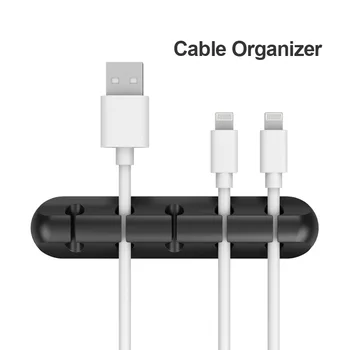 Kábel Organizátor Silikónový Kábel USB Winder Flexibilný Kábel Riadenia Klipy Drôtený Držiak Na Telefón Nabíjanie Drôt Slúchadlá Myš
