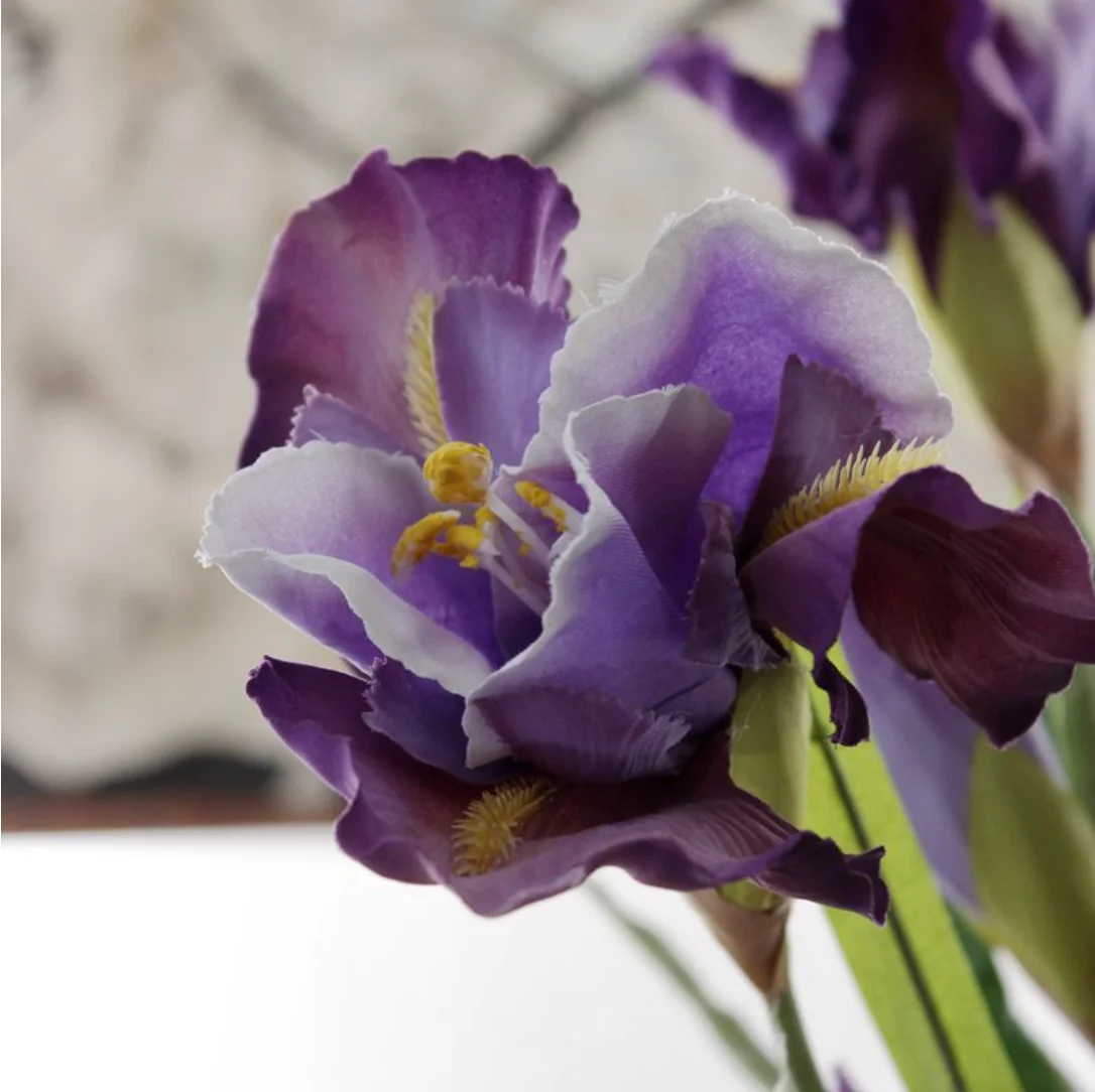 1 KS 90 cm 3 Kvet hlavy Umelé Iris Kvet Gladdon Domov Svadobný Stôl Miestnosti Dekorácie Darček F604 3