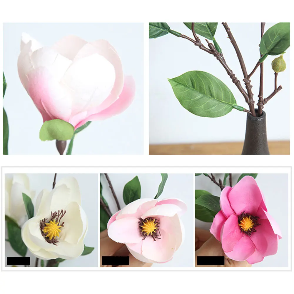 42cm Hodváb Umelé Orchidea Magnolia Kvety Kytice Skutočný Dotyk Falošné Kvet Pobočka pre Svadobné Dekorácie, Party Kvetinový 1