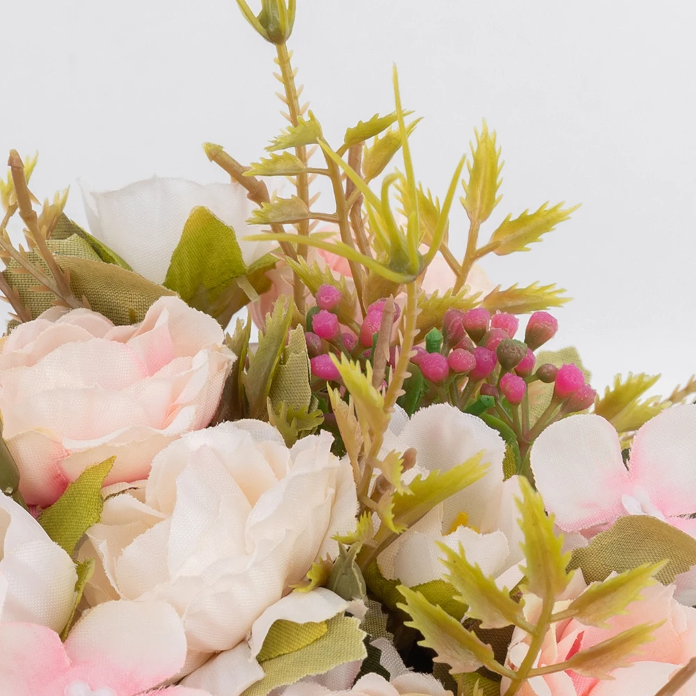 Hodváb pivónia umelé kvety ruže kytice na svadobný stôl dekorácie luxusné kvalitné falošné kvety, domáce vnútorné diy dekor 5