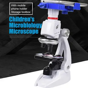 100X 400X 1200X Mikroskopom Zložené LED Študent Vedy Lab Kit S Držiaka Telefónu