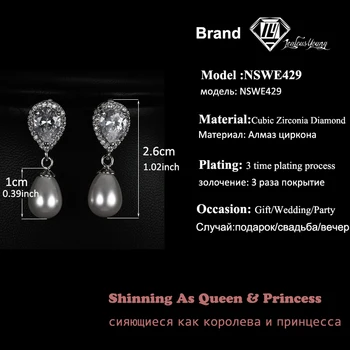 2020 Nový kórejský Simulované Pearl Náušnice Kvapka pre Ženy, Dievča s Hruška Crystal Zirconia Svadobné Šperky, Módne Oorbellen Dary