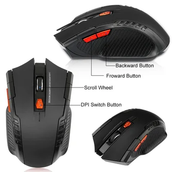 2,4 GHz Bezdrôtová Optická Myš Hráč Nové Hry Bezdrôtových Myší s USB Prijímač Mause pre PC a Herné Notebooky
