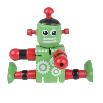 Novinka Drevené Robot Hračka Vzdelávania, Transformácie, Farebné Drevené hračky pre dieťa Prezentovať Spoločné Presťahoval Deformácie, Robotických Hračiek