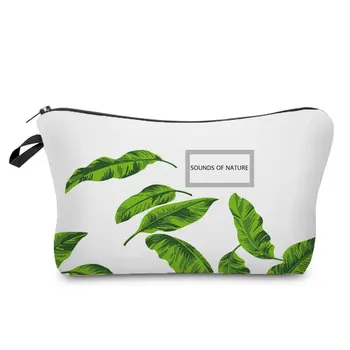 Zelený List Vytlačený Kozmetické Tašky, Eko Móda Ženy Make-Up Taška Na Bežné Mini Prenosné Cestovné Skladovanie Taška Dobre Vykonanej Rastlina, Mince Kabelku