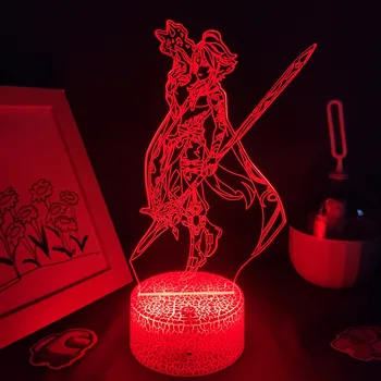 Genshin Vplyv Hra Obrázok Zhong Li 3D Lampa Led Nočné Svetlo Narodeniny Darček Pre Priateľa lôžková Izba Stôl Dekorácie Genshin Vplyv