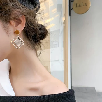 BICUX Nový kórejský Kolo Visieť Drop Náušnice Pre Ženy Vintage Geometrické Kola Zlata Earings Svadobné 2020 kolczyki Módne Šperky