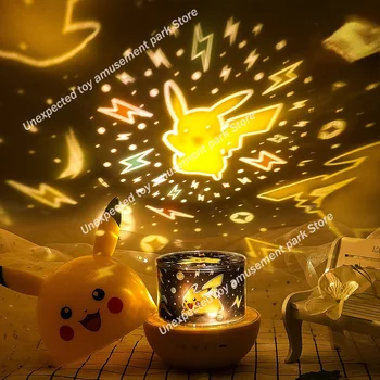 Pokémon Pikachu Rotujúce Projekčnej Lampy Hudby Svetlo Šesť Druhov Premietacie Vymeniteľné Nočné Svetlo Deti Hračka Darček k Narodeninám