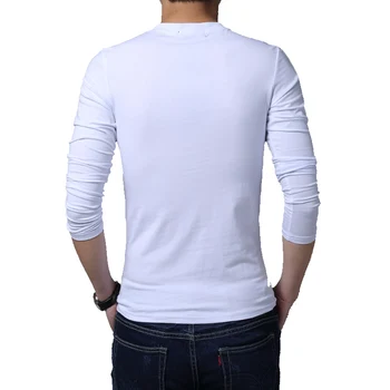 Pánska móda na Jar a na Jeseň Slim-typ dlhým rukávom T-shirt Čistej bavlny bežné tvaru pánske, veľkosť S-3XL doprava
