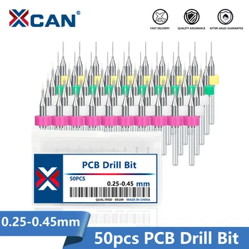 XCAN Mini Drill Bit Nastavený 50pcs 0.25 0.3 0.35 0.4 0.45 mm 1/8