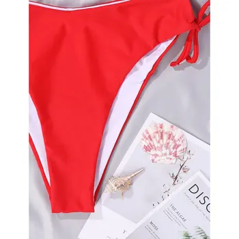 Peachtan Bandeau bikini set Obväz ženské plavky s uväzovaním za plavky dámske plávanie oblek Duté z plavky Sexi biquini