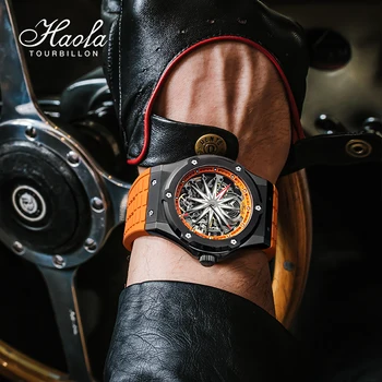 Haofa Kostra Automatické Hodinky Mužov Sapphire Mechanické Self-vietor Pohyb náramkové hodinky Power 80H montre automatique homme 1913-3
