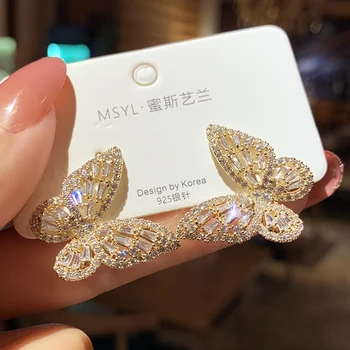 Nové Luxusné Módne Kolo Visieť Drop kórejský Náušnice Pre Ženy Veľký Motýľ, Zlaté Náušnice pre ženy 2020 Šperky