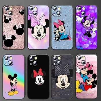 Disney Mickey Mouse Pre Apple iPhone11 12 13 Pro Mini X XR XS Max 7 8 Plus Čierne luxusné Silikónové Mäkké Telefón Prípade