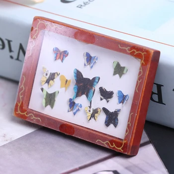 1:12 Vintage Zarámované Fotografie Miniatúrne Motýľ vzor Bábika Príslušenstvo Stenu Obrázok