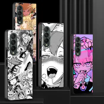 Puzdro Pre Samsung Galaxy Z Zložiť 3 Funda Black Hard PC, Mobilný Telefón Bývanie ZFold3 Luxusné Coque Shell Hentai Harajuku Anime Girl