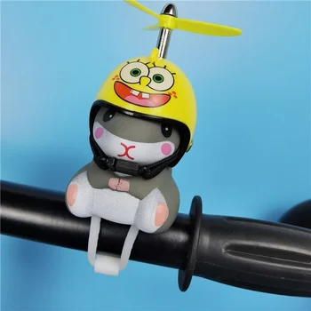 D. O. T Zábavné Roztomilý Kreslený detský Bicykel Malé morča Tvar s prilby pre deti, Bicyklové Svetlá Bell