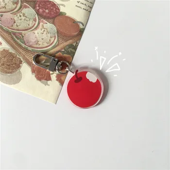 Roztomilé Priehľadné Farebné Kreslené Kúzlo Keychain Láska Srdce Kvet Medveď Apple Akryl Mini Prívesok Na Slúchadlá Kryt, Taška Prívesok