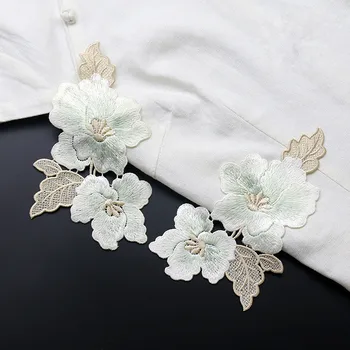 Vysoká Kvalita Magnolia Embroideried Kvet Záplaty pre DIY Oblečenie Šiť Na Parches Oblečenie Nášivka