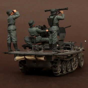 1/35 Posádky pre Sd.Kfz.10/4 kožušiny 2 cm FlaK 30, Živice Model Vojak, GK, druhej svetovej VOJNY, Nezmontované a nevyfarbené auta
