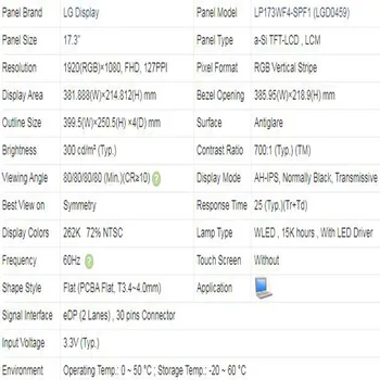 DP/N 97VYF 097VYF Pre Dell Alienware 17 R2 17 R3 17R2 17R3 S Dotykovým displejom LCD Displej 17.3 palce 1920x1080IPS FHD Hornej časti