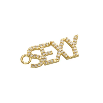 ZHUKOU CZ Kryštálmi SEXY BABE list zobrazili kľúčové tlačidlá pre DIY handmade náušnice náhrdelník Šperky príslušenstvo výrobu Komponentov model:VD700
