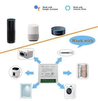 Tuya 16A Mini Smart Wifi DIY Istič Prepínač Podporuje 2 Spôsob Kontroly Smart Home Automation Modul Pracuje s Alexa Domovská stránka Google