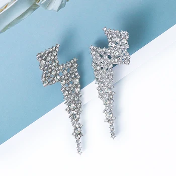 Módny Dizajn Zmysel pre Tvorivé Zliatiny Diamond-studded Drahokamu Lightning Náušnice Prehnané Osobnosti Šperky, Náušnice Ženy