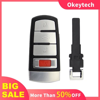 OkeyTech 4 Tlačidlá Smart Remote Kľúča Vozidla Shell Pre Volkswagen VW Passat CC B6 B7 B7L CC R36 Maogotan B5, Passat 3C Vložte Žiletku