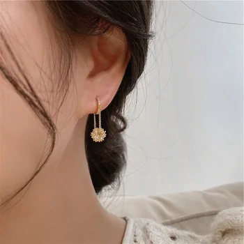 Kórejský Elegantné Zirkón Loptu Prívesok Náušnice Pre Ženy 2021 Nové Malé Roztomilé Náušnice Jednoduché Módne Šperky brincos