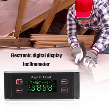 Vysoko presné Vodotesný LCD Magnetické Digitálne Uhlomery Inclinometer Elektronické Úrovni Box Rozchod Uhol Meter Finder Nástroje