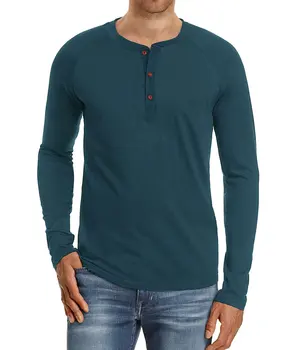 RCX1 T-shirt long sleeve Henry golier klesnutie tričko pánske jesenné a zimné top veľké pánske oblečenie