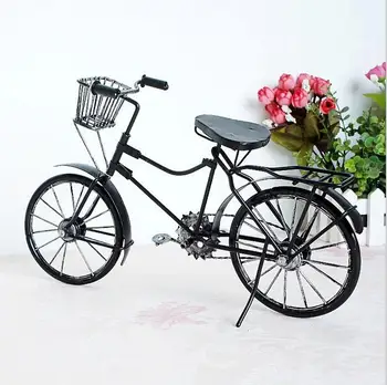 Veľké Vintage Kovových Bicyklov Ozdoby Ploche Remesiel Bicykli Figúrky, Bicykel Miniatúrne Domáce Dekorácie Pre Deti Hračky, Darčeky