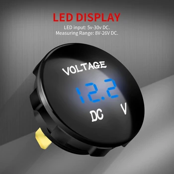 1pc D3 Digitálny Panel Voltmeter LED Displej 5-48V Wateproof Napätie Meter Univerzálny pre Auto, Auto, Motocykel, Jachta Loď ATV Truck