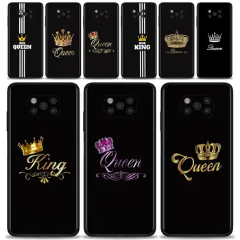 Prípad Pre Xiao Poco X3 NFC X3 M3 Pro F3 GT F1 pre Mi Civi 11T 10 TON 10 Pro 5G 11 Poznámka 10 Lite 5G Fundas Zlatý Kráľ, Kráľovná