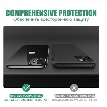 Luxusné Lode Štvorcový rám Transparentné puzdro na iPhone 11 Pro Max 12 x xr xs max se 2020 7 8 Plus Prípadoch Mäkké tpu Jasné Kryt