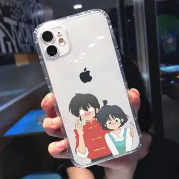 Ranma 1 2 japonské anime Telefón puzdro Pre iphone 13 12 11 8 7 plus mini x xs xr pro max Transparentné mäkké