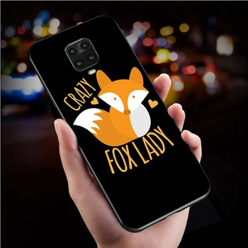 2020 Orange Karikatúra Roztomilý Fox, Čierne Telefón Prípade Redmi 5Plus 7A 8A 9A 6Pro 9T 10X Note10 Pro Max Poco X3 M3 K40 Mi Poznámka 10