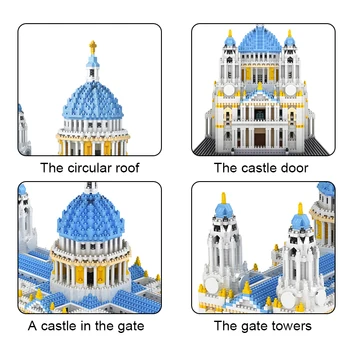 7053pcs Mini Meste St. Paul ' s Cathedral Architektúra Stavebné Bloky, Svete Slávny Hrad Tehly Vzdelávacie Hračky Pre Deti,