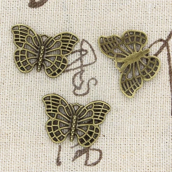 20pcs Charms Duté Motýľ 26x18mm Antické Bronzové Strieborná Farba Prívesky, Takže HOBBY Ručné Tibetskej Bronzové Šperky