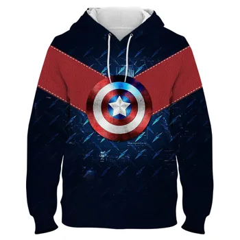 2021 Nové Zázrak Kapitán Amerika Štít Logo 3D Tlač Super Hrdina Deti, Mikiny Muži Móda Oblečenie na Jar Jeseň Muž Hoodies