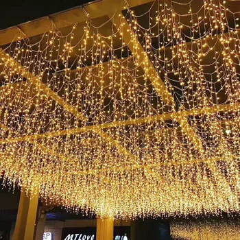 Vianočné Dekorácie Pre Domov Vonkajšie LED Záves Cencúľ String Svetlo Ulici Garland Na Dome Zimné 220V 5m Časti 0.5-0.7 m