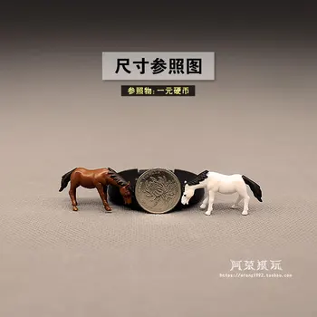 Mini Malé Farmy Zvierat Micro Krajiny Vrecku Biely Kôň Hnedý Kôň Model Zberateľská Figúrka Akčné Figúrky, Hračky Domova