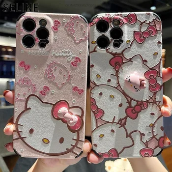 Sanrio Ružová Hello Kitty Mobilný Mobilný Telefón puzdro Pre iPhone 12 11 Pro Max XS X XR SE 2020 Späť Mäkké Pokrytie Prípadoch Y2k Dievčatá, Ženy,